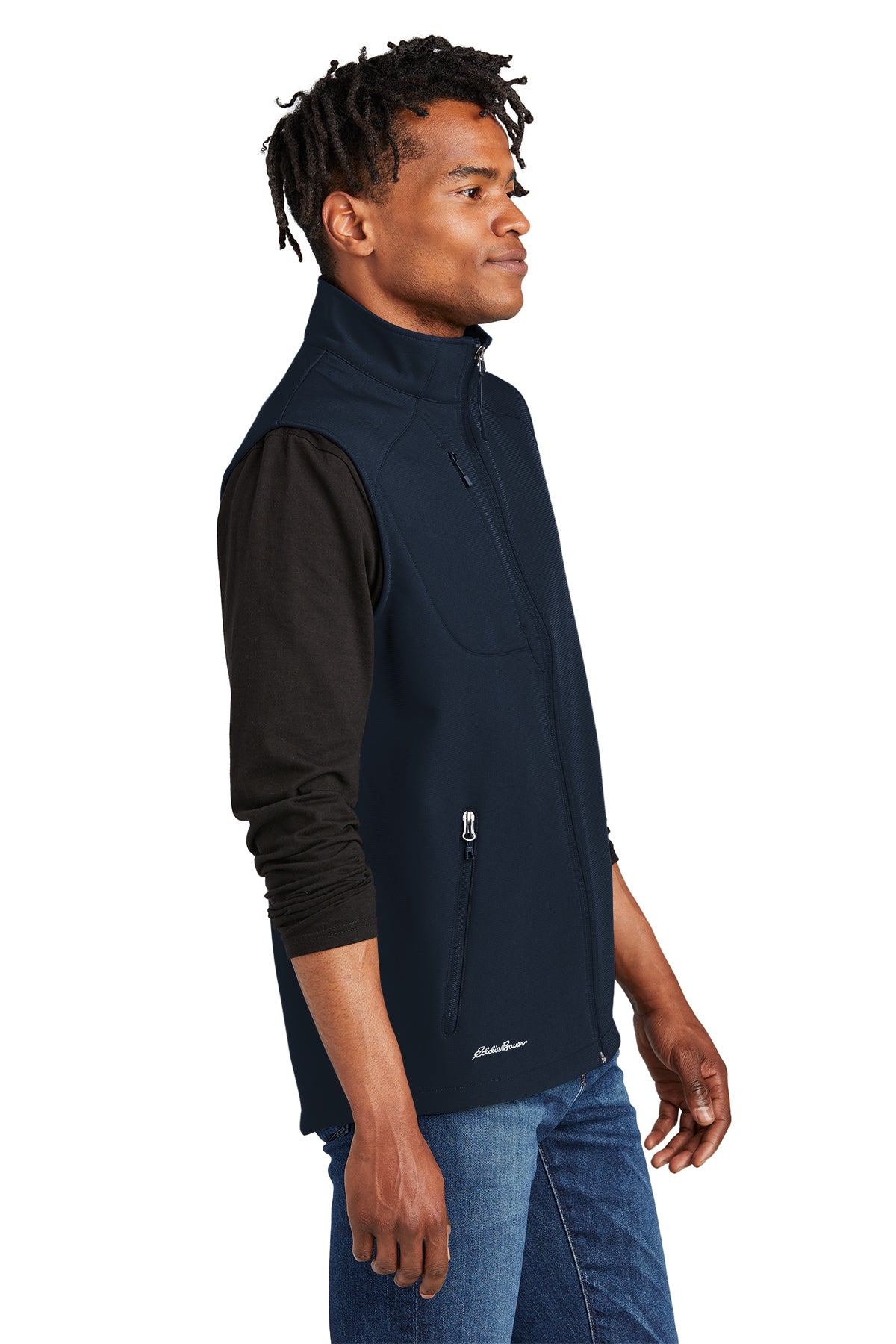 Eddie Bauer Stretch Soft Shell Custom Vests, River Blue Navy