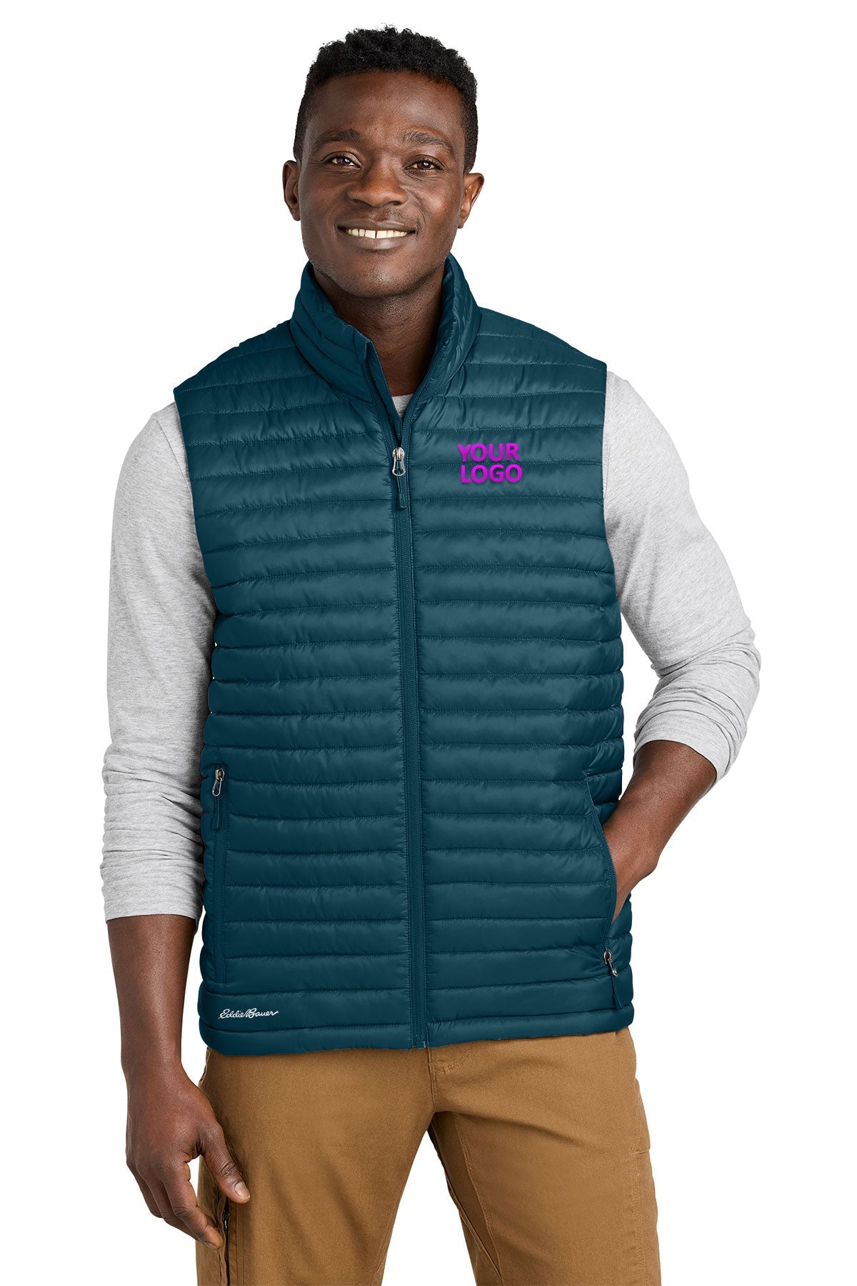 Eddie Bauer Packable Quilted Custom Vests, Adriatic Blue