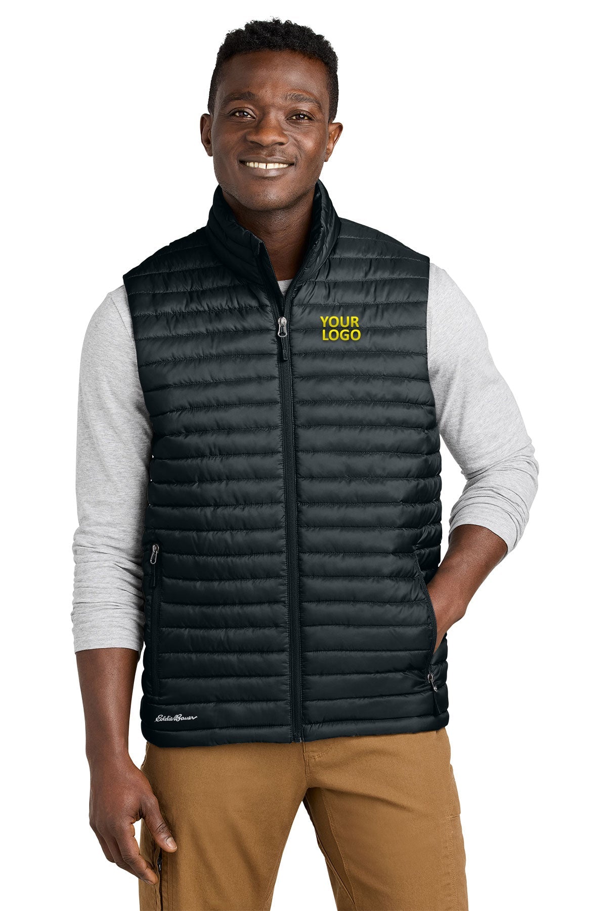 Eddie Bauer Packable Quilted Custom Vests, Black