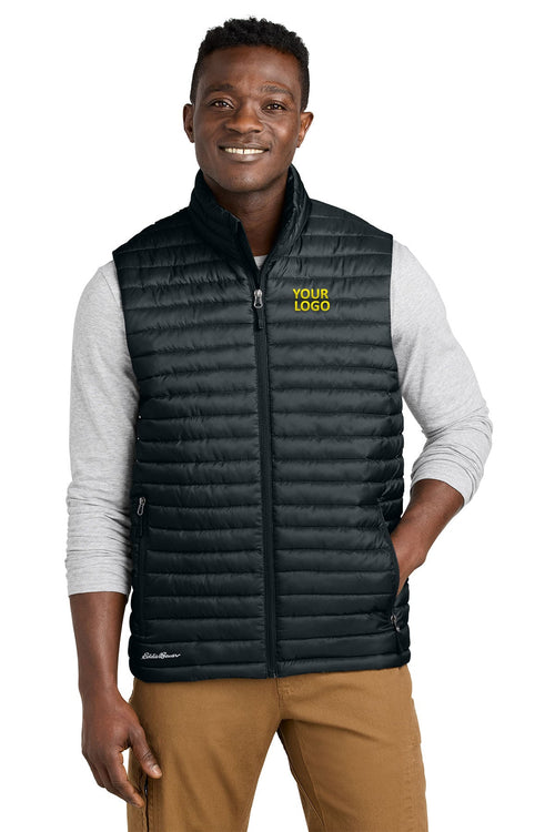 Eddie Bauer Womens Packable Quilted Custom Vests, Black