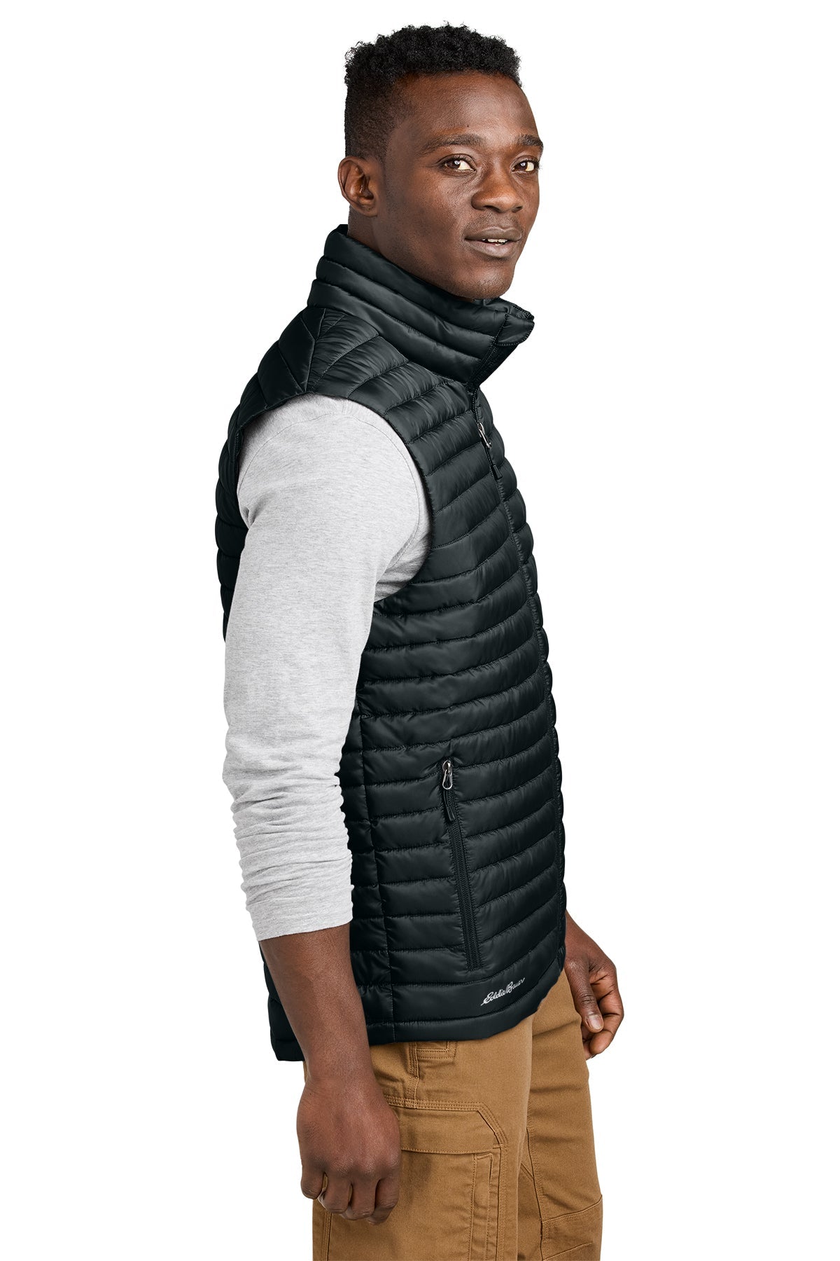 Eddie Bauer Packable Quilted Custom Vests, Black