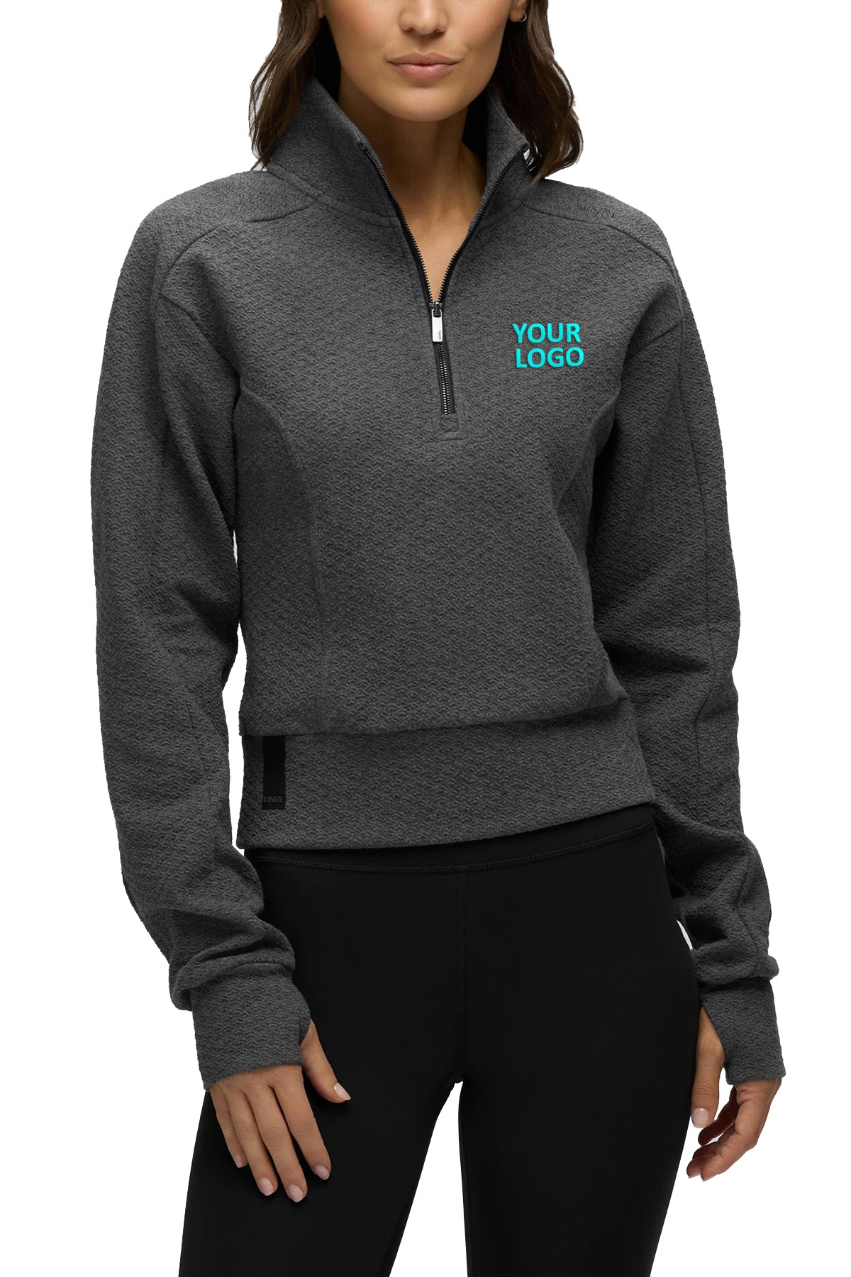 UNRL Women's Elevation Custom Half-Zip Pullovers, Charcoal