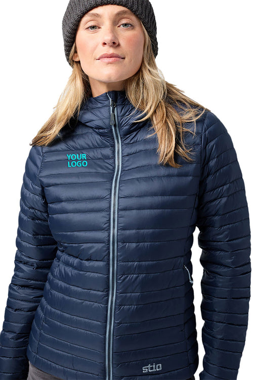 STIO Pinion Down Custom Hooded Jackets, Mountain Shadow