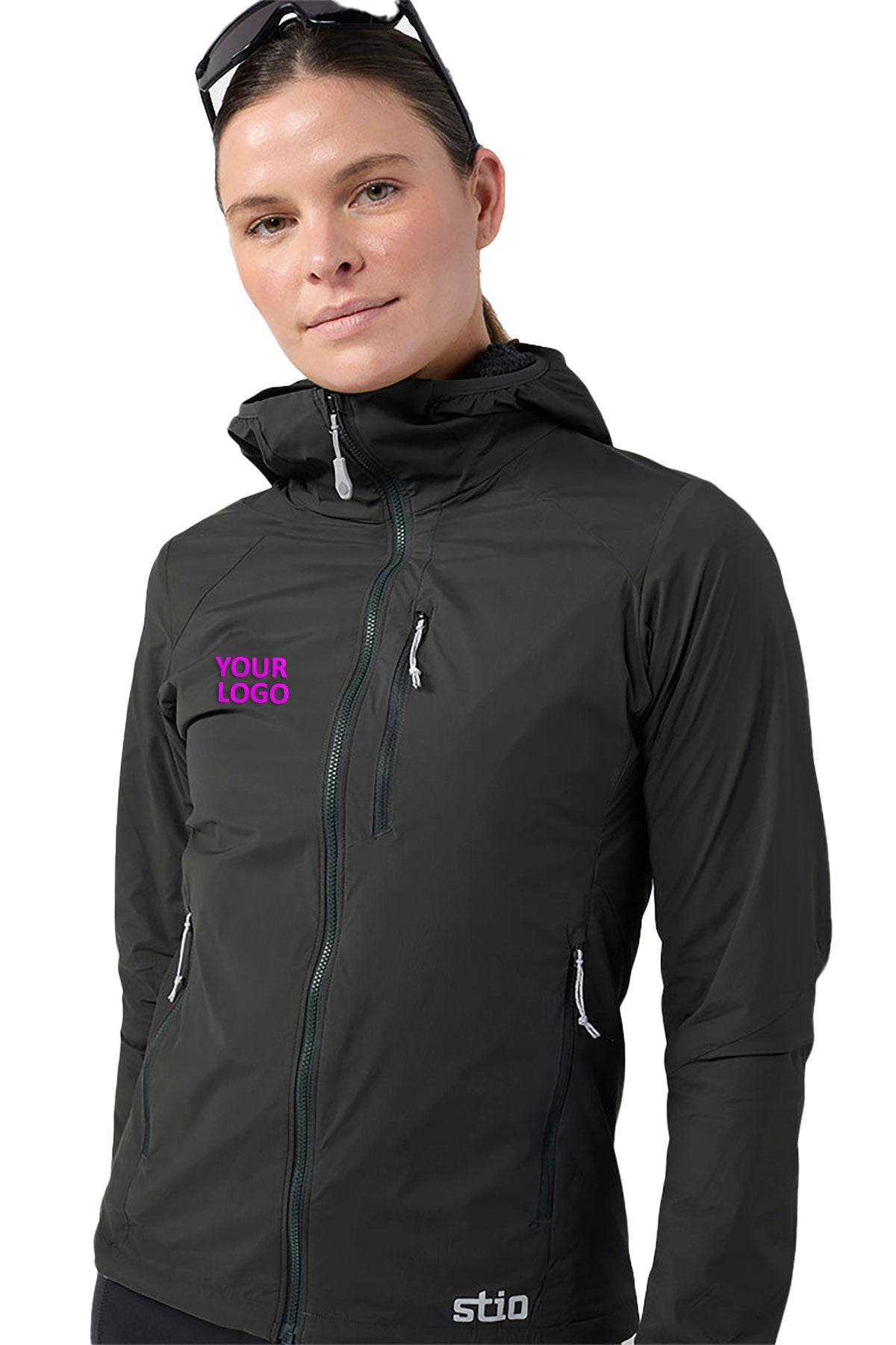 STIO Womens Dawner Custom Hooded Jackets, Boundary Black