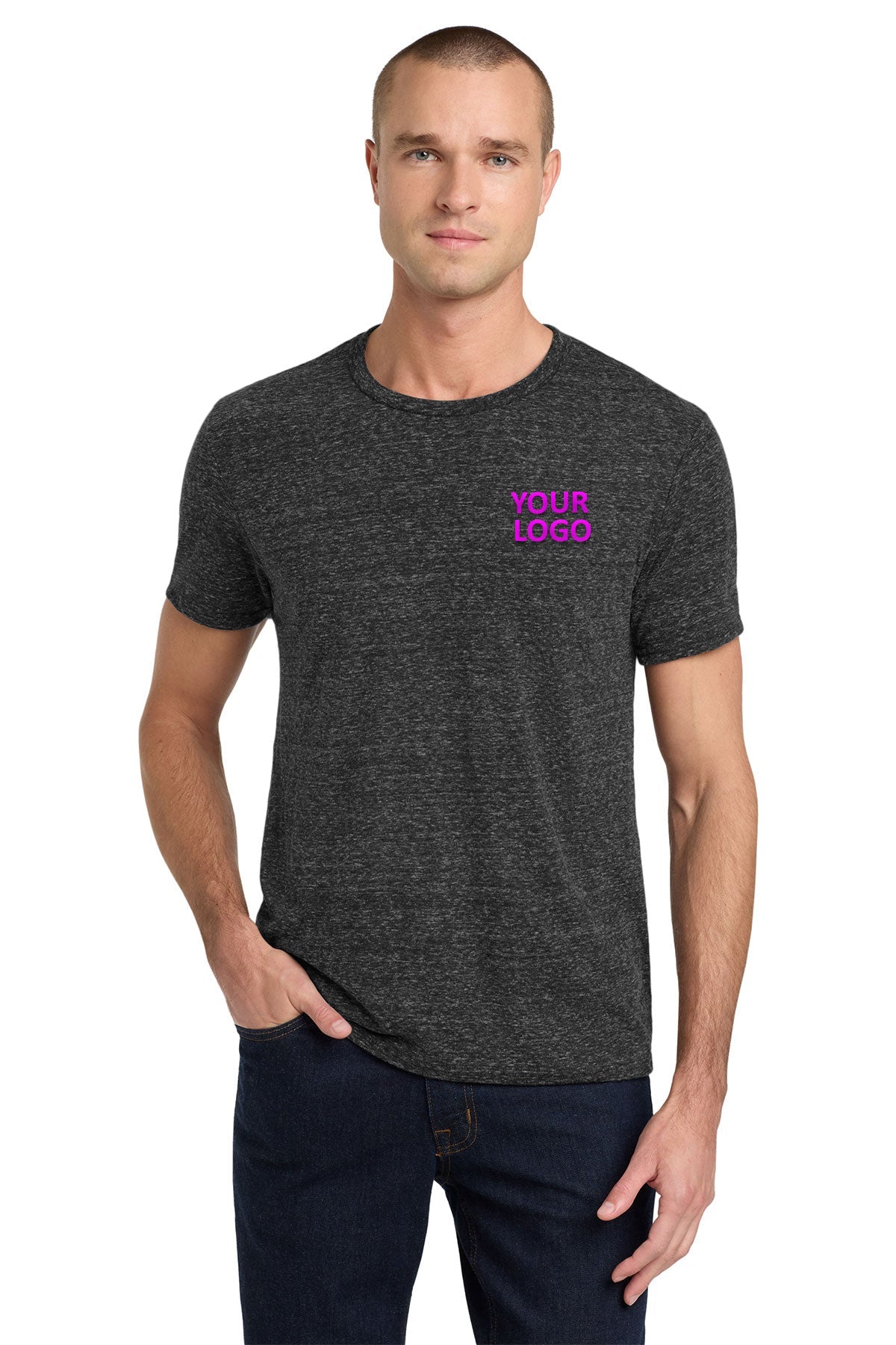 Jerzees Snow Heather Jersey T-Shirt 88M Black Ink