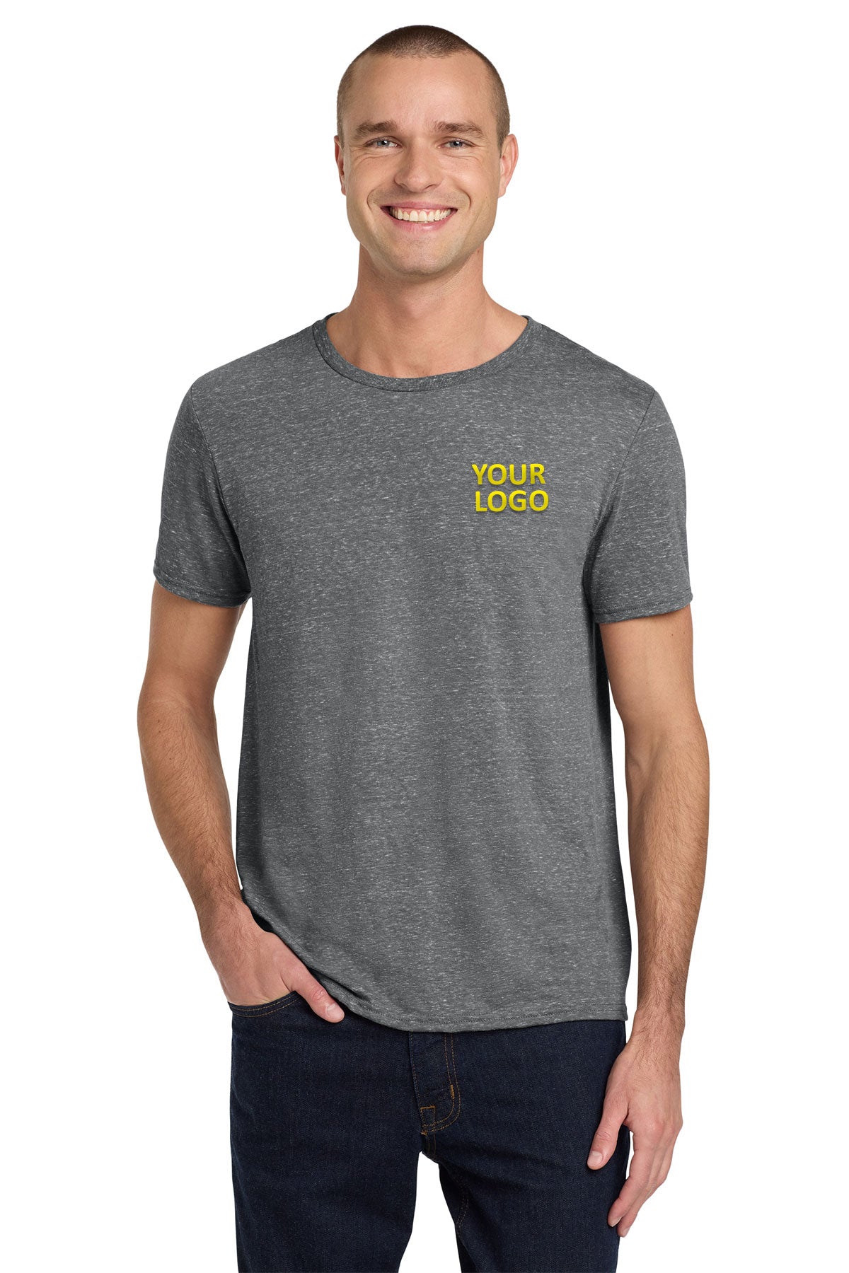 jerzees snow heather jersey t-shirt 88m charcoal