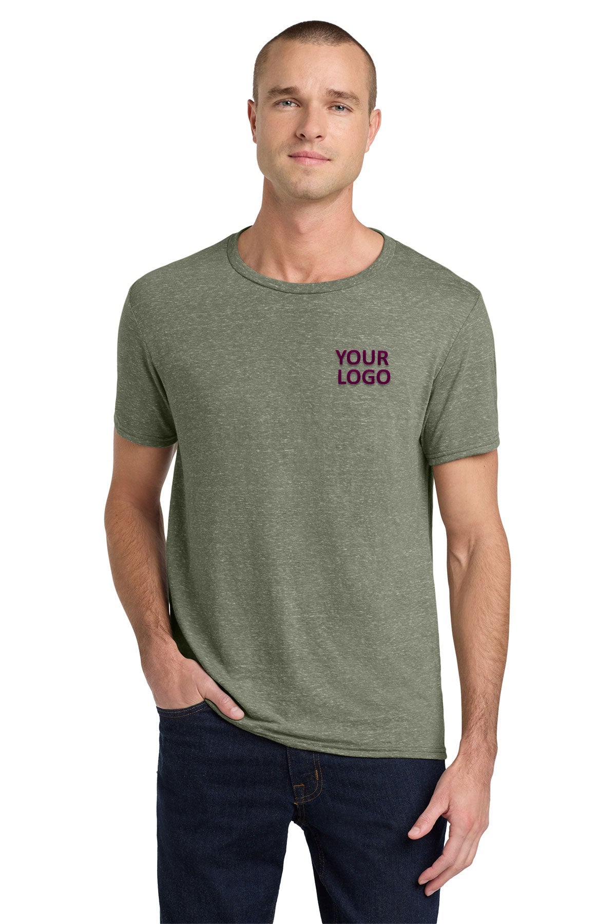 jerzees snow heather jersey t-shirt 88m military green