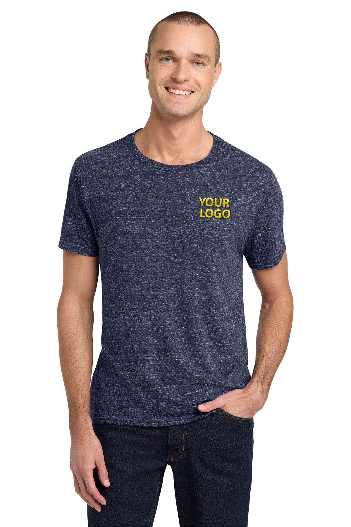Jerzees Snow Heather Jersey T-Shirt 88M Navy