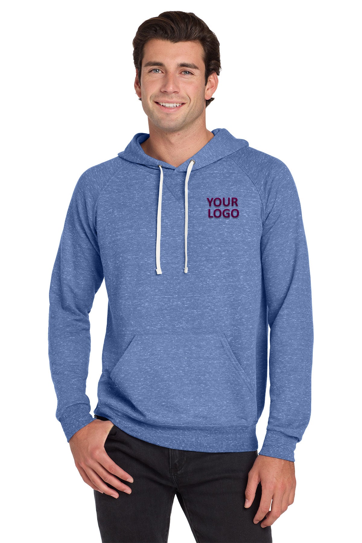 Jerzees Snow Heather French Terry Raglan Hoodie 90M Royal