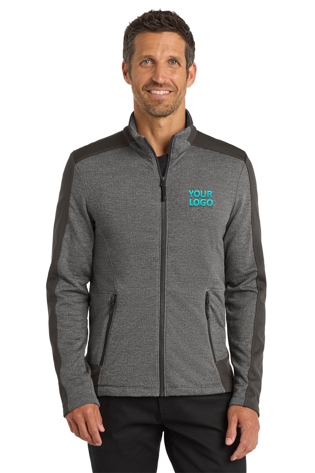 Custom Port Authority F239 Grey Smoke Heather/ Grey Smoke