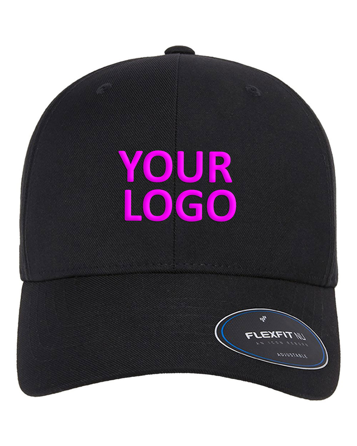 Flexfit NU Adjustable Custom Caps, Black