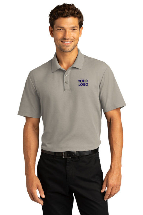 Port Authority Womens SuperPro React Custom Polos, Gusty Grey