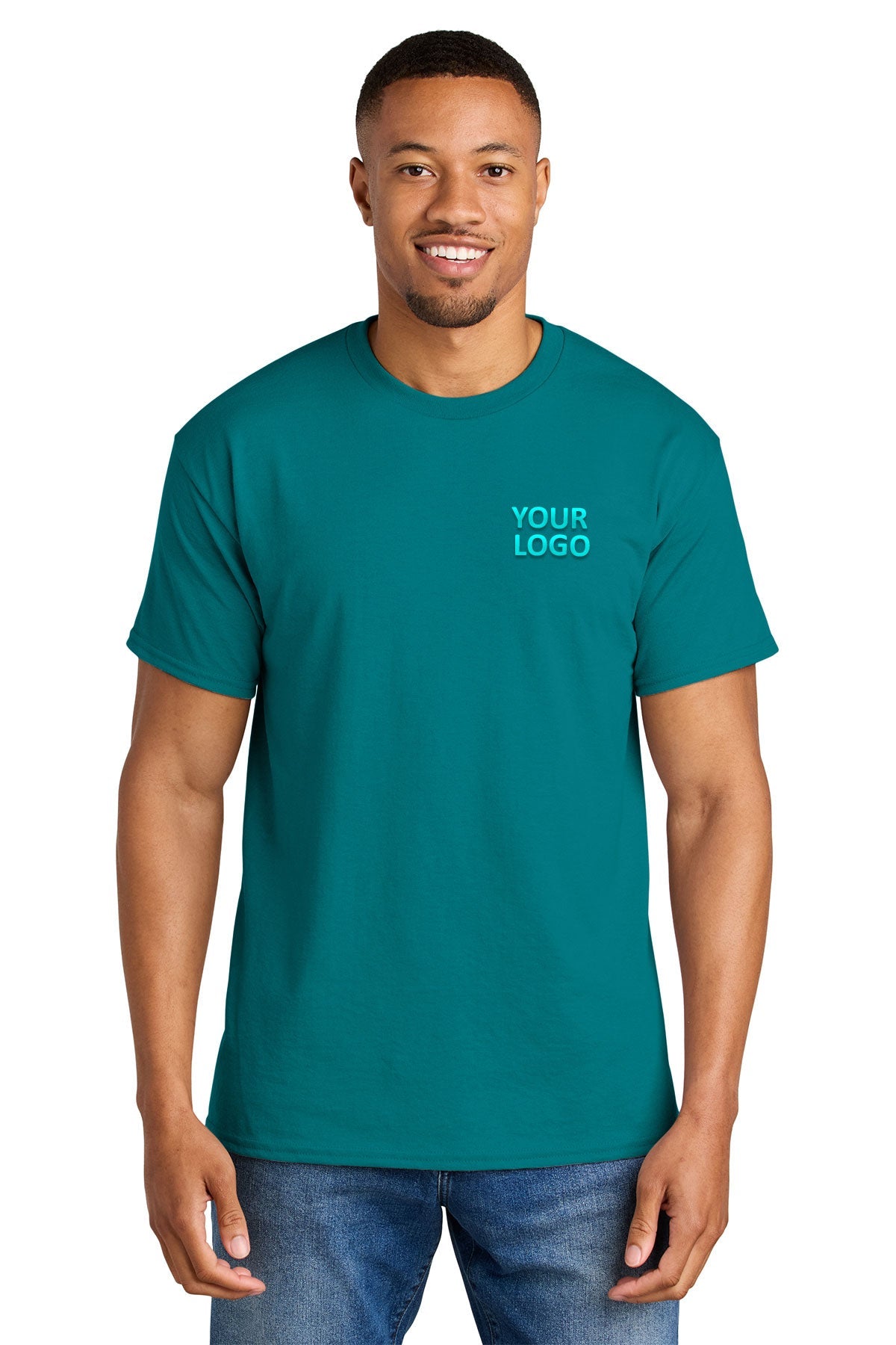 Gildan Dryblend Cotton Poly T Shirt Jade Dome