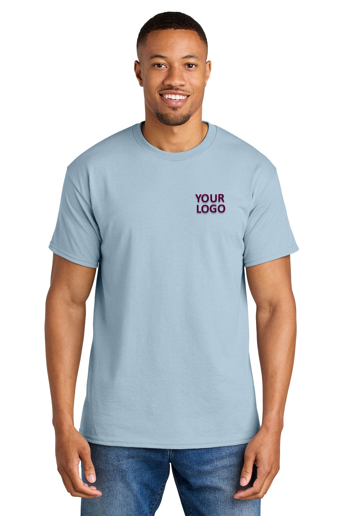 Gildan Dryblend Cotton Poly T Shirt Light Blue [Benjamin and Company]