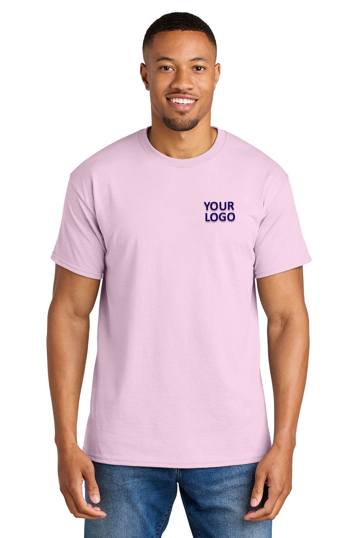 gildan dryblend cotton poly t shirt 8000 light pink