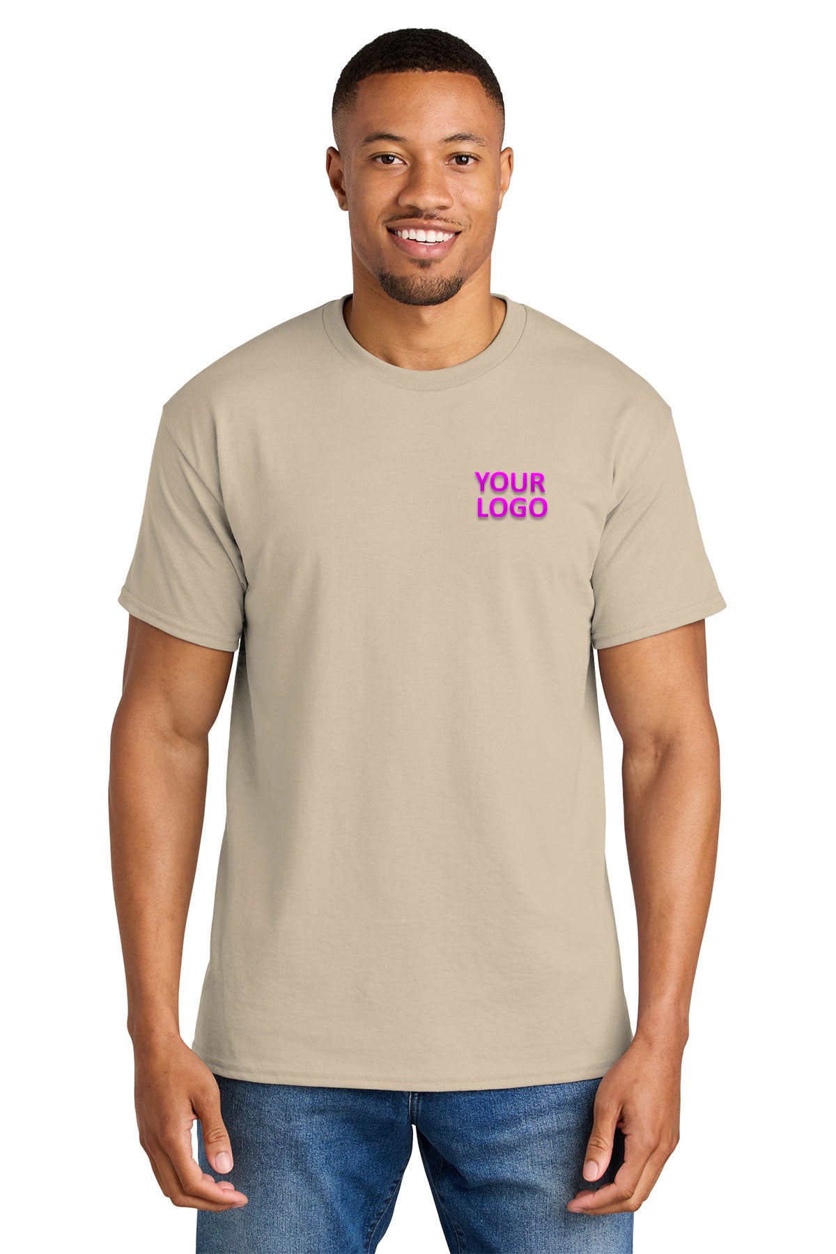 Gildan Dryblend Cotton Poly T Shirt Sand