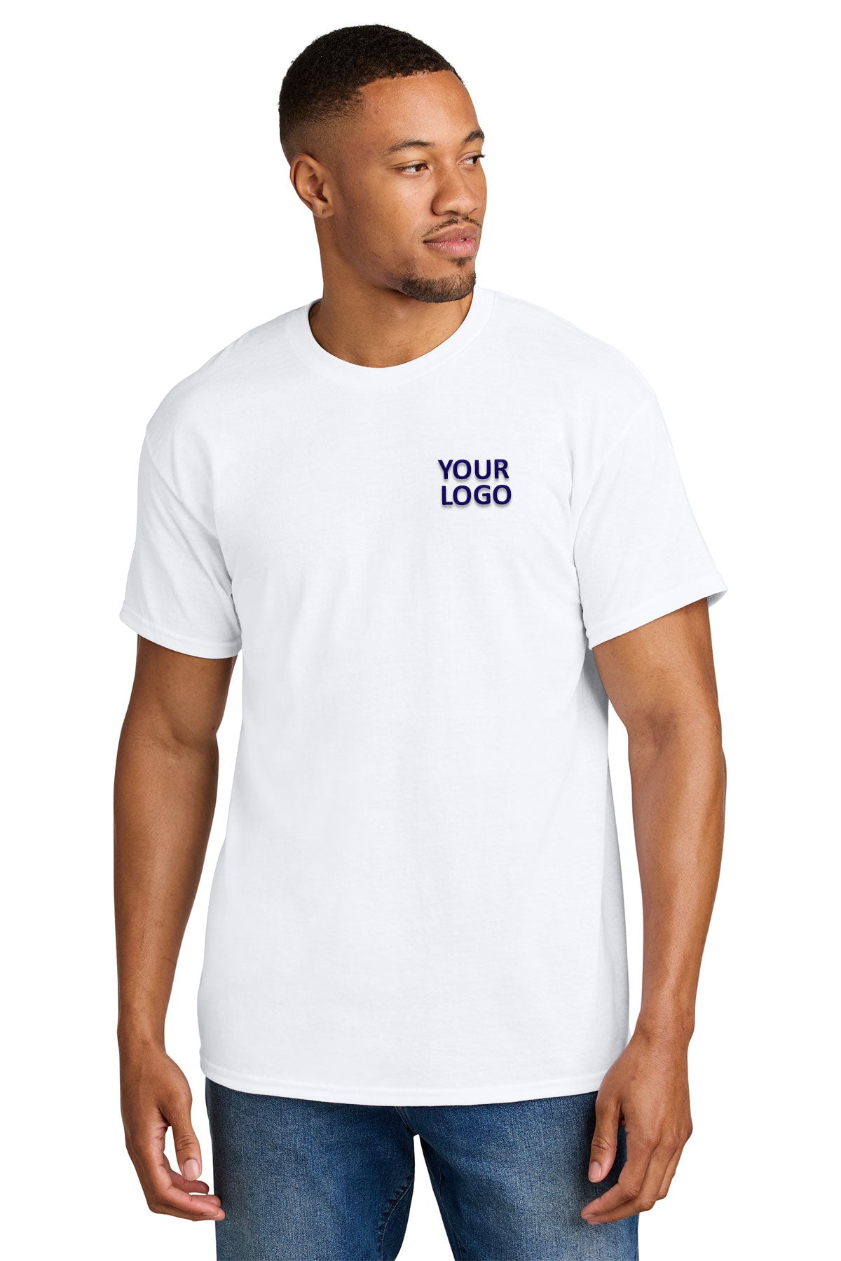 gildan dryblend cotton poly t shirt 8000 white