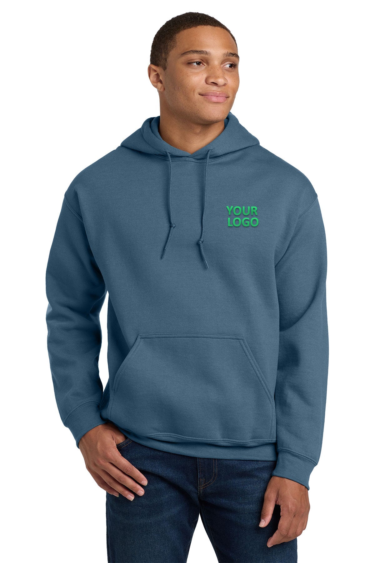 Gildan Heavy Blend Hooded Sweatshirt Indigo Blue [Gershman Mortgage]
