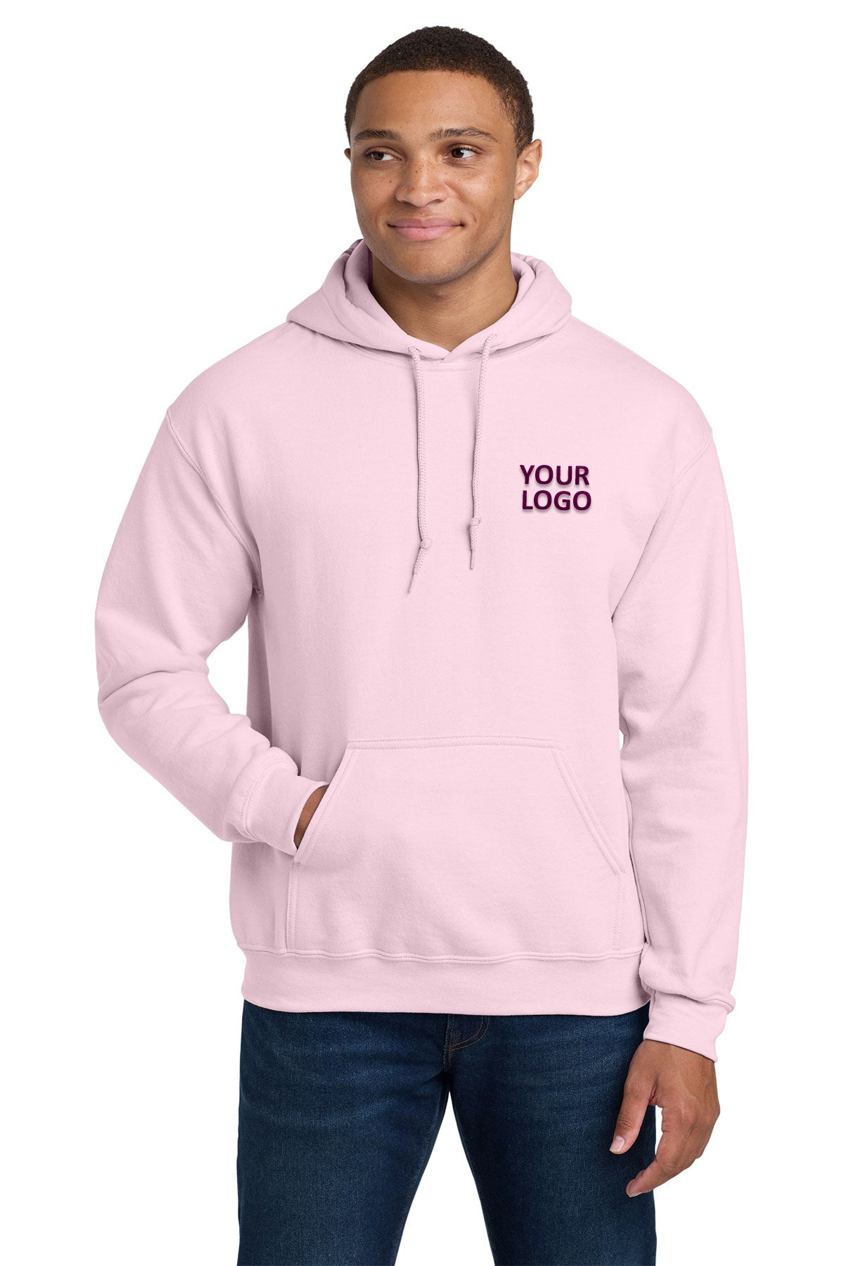Gildan Heavy Blend Hooded Sweatshirt Light Pink