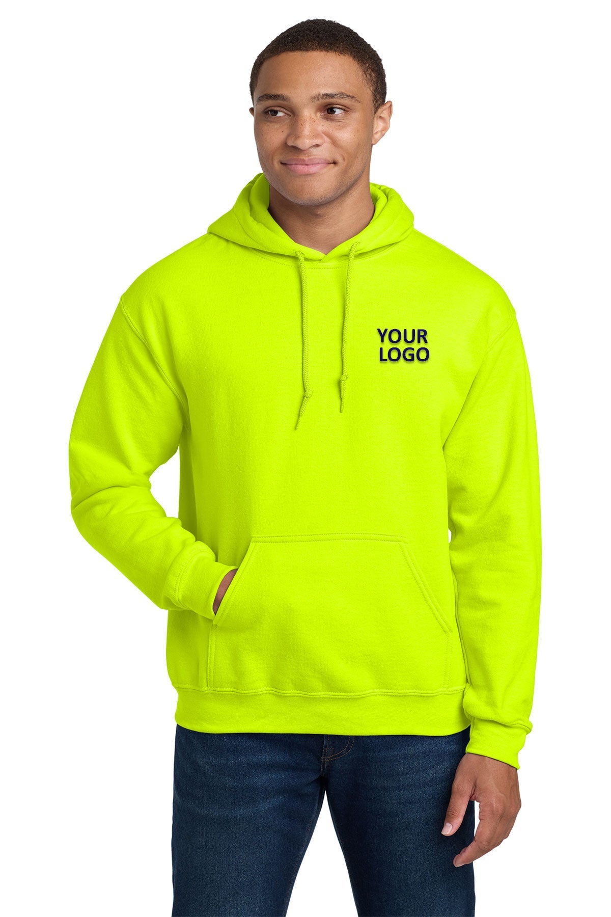 Gildan Heavy Blend Hooded Sweatshirt Safety Green