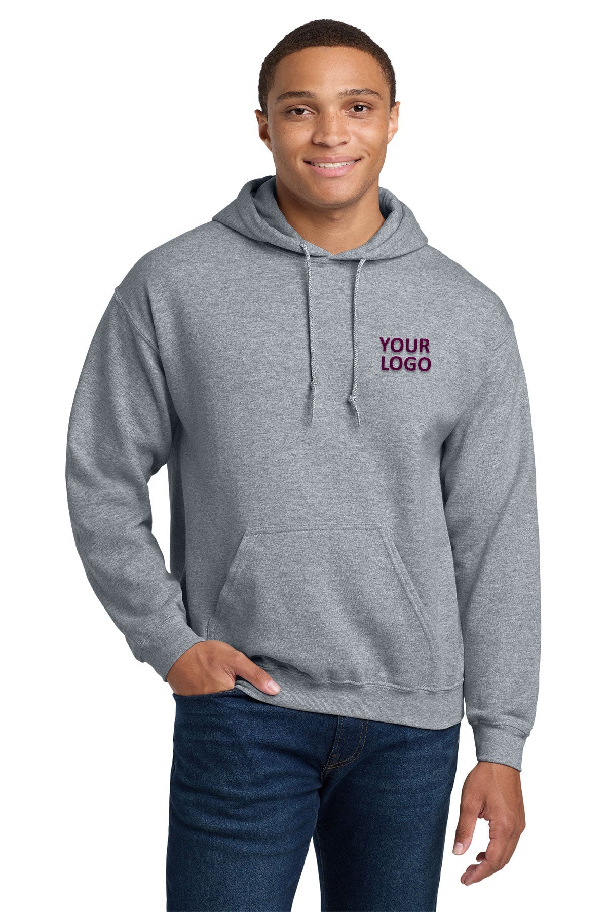 Gildan Sport Grey 18500 sweatshirts with logos