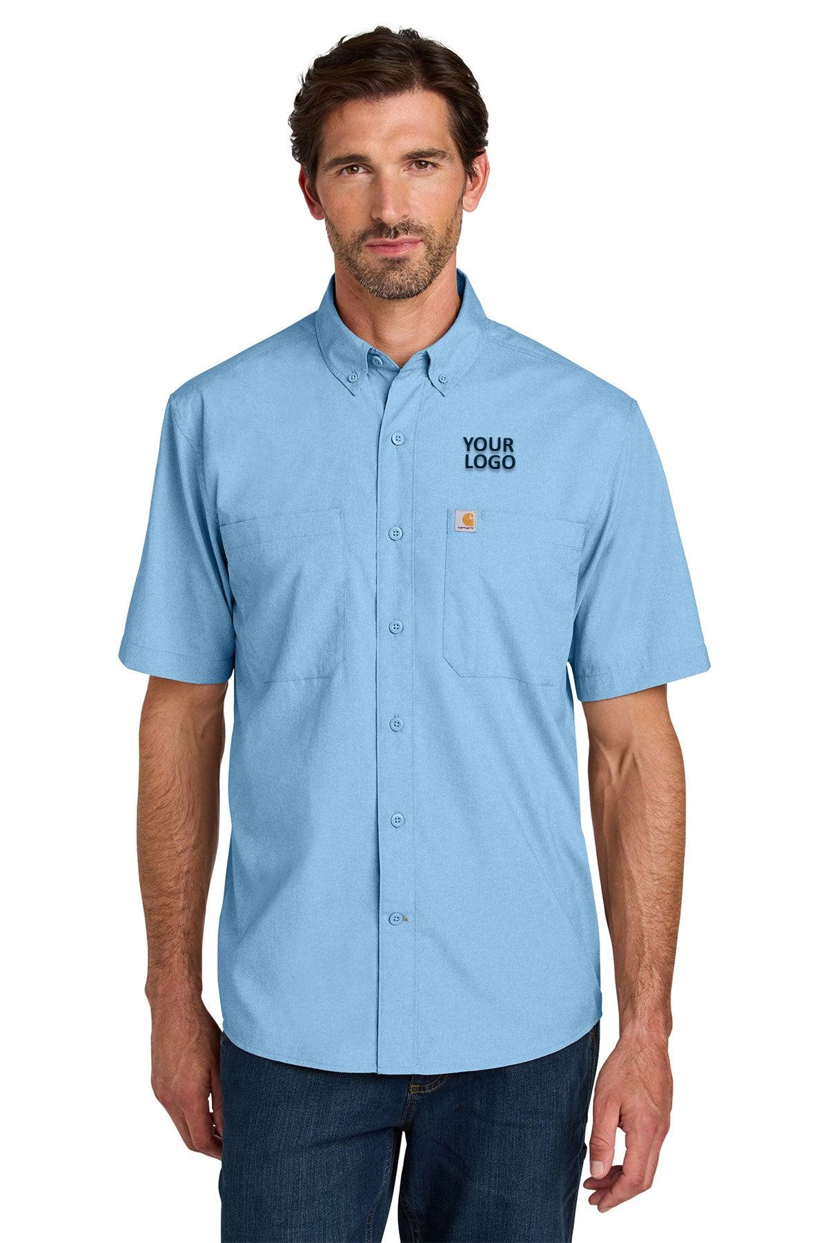 Carhartt Fresh Water Blue CT107107 logo shirts