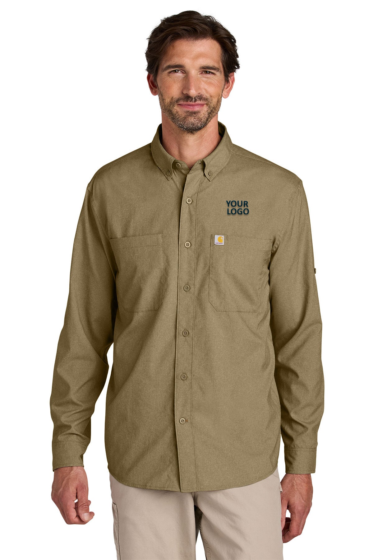 Carhartt Dark Khaki CT107106 custom embroidered shirts