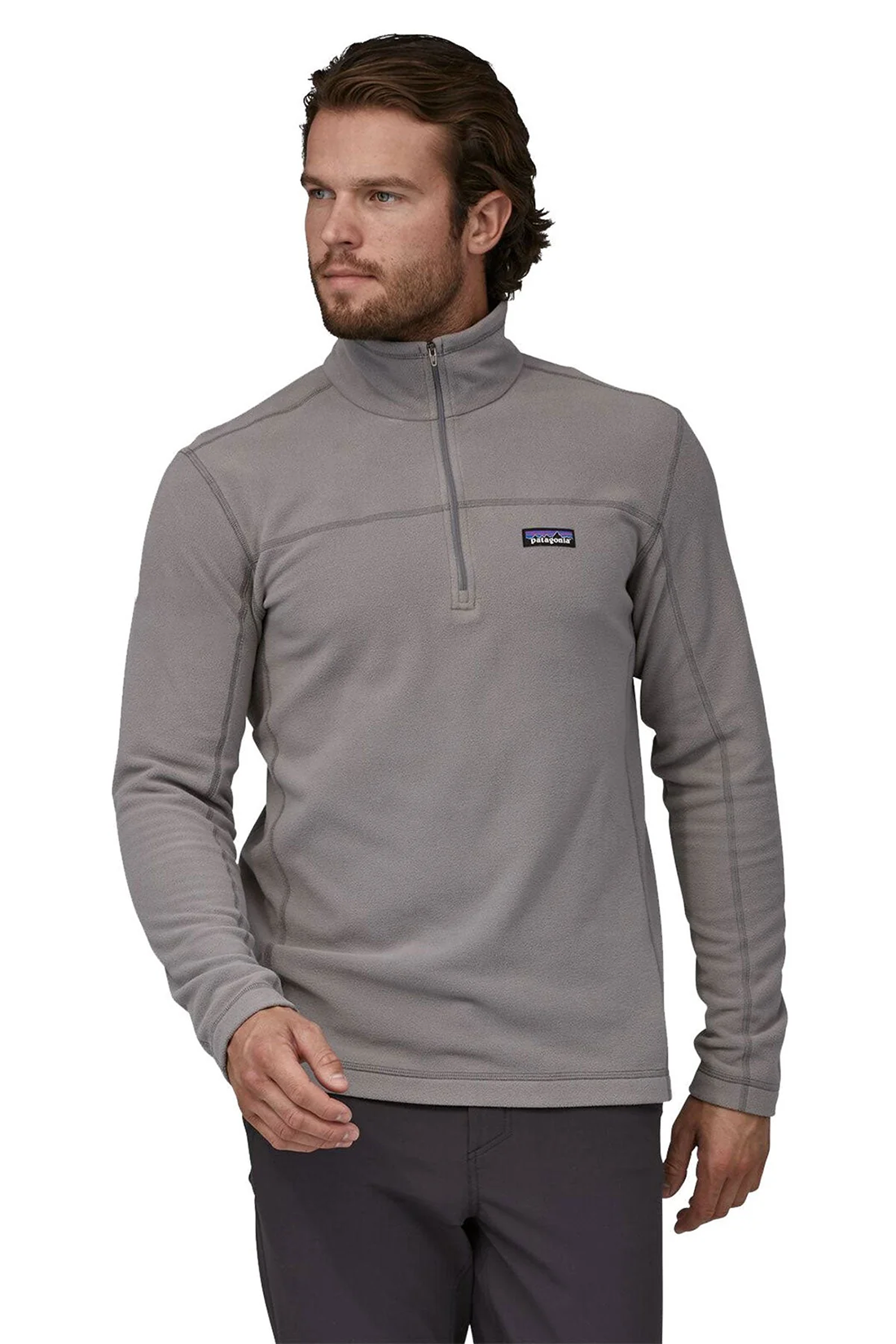 Patagonia Mens Micro D Custom Fleece Pullovers, Feather Grey [Georgia Kickstart]