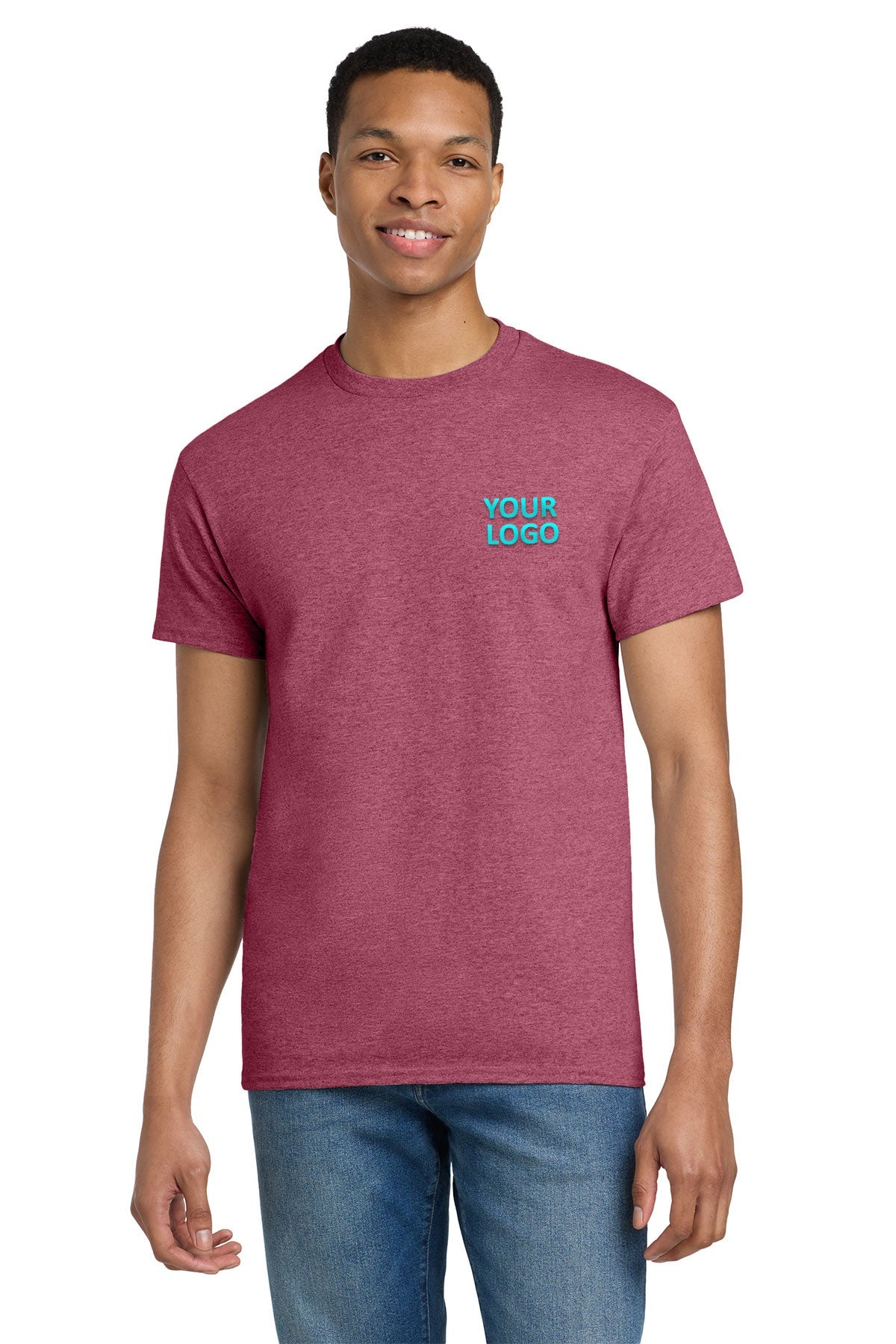 gildan ultra cotton t shirt 2000 heathered cardinal