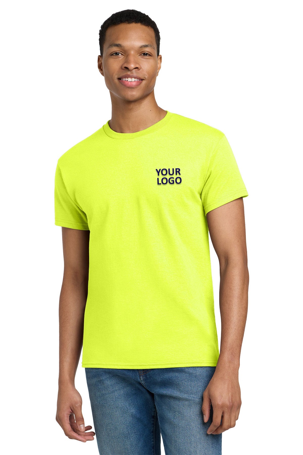 Gildan Ultra Cotton T Shirt Safety Green