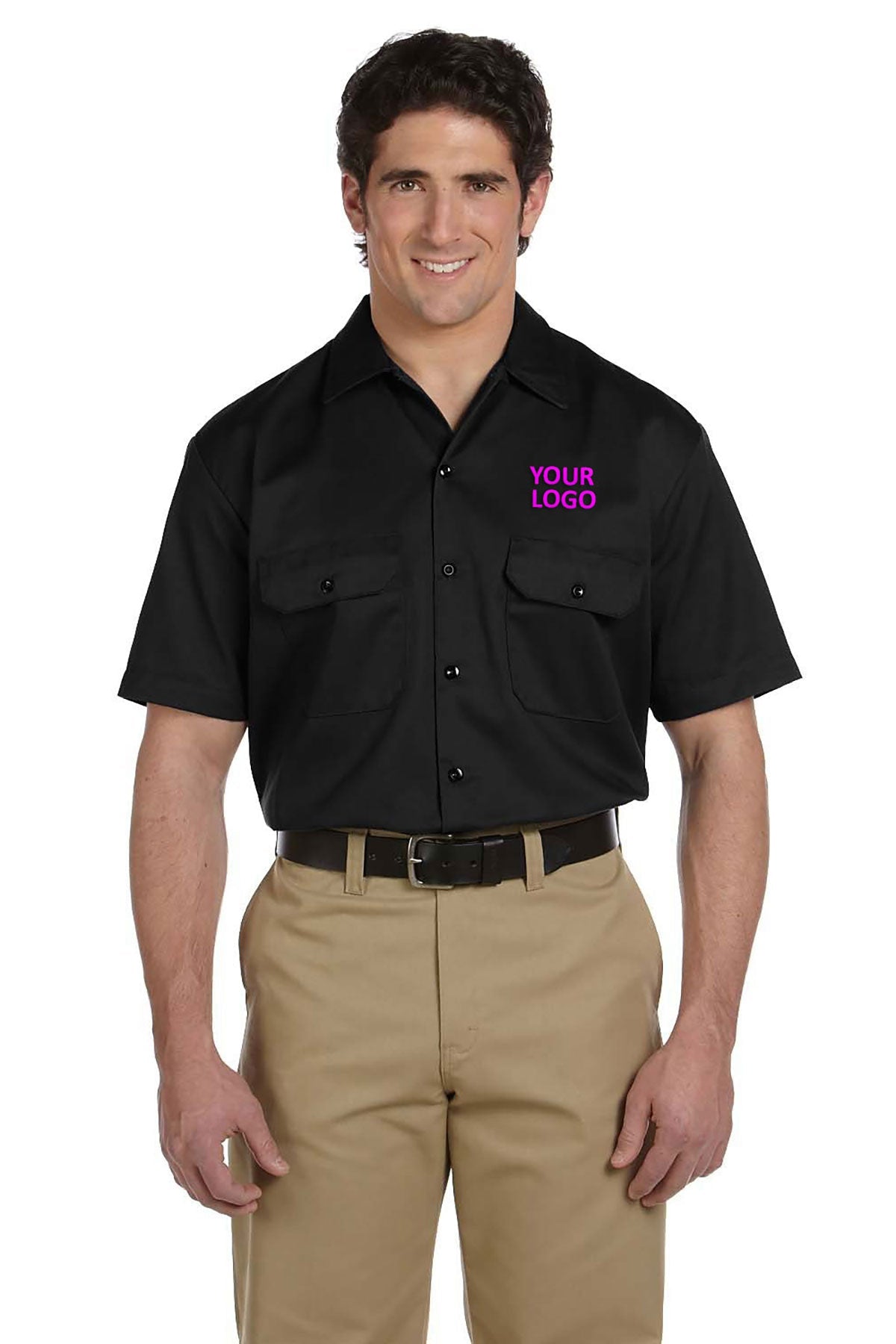 dickies_1574_black_company_logo_button downs