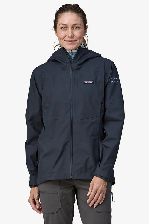 Patagonia Boulder Fork Custom Rain Jackets, Smolder Blue