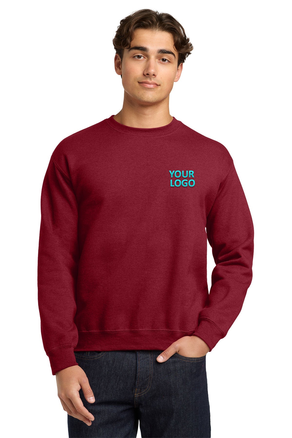 Gildan Antique Cherry Red 18000 custom dri fit sweatshirts