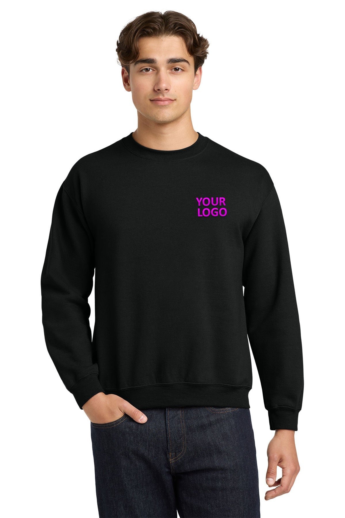 Gildan Black 18000 custom logo sweatshirts