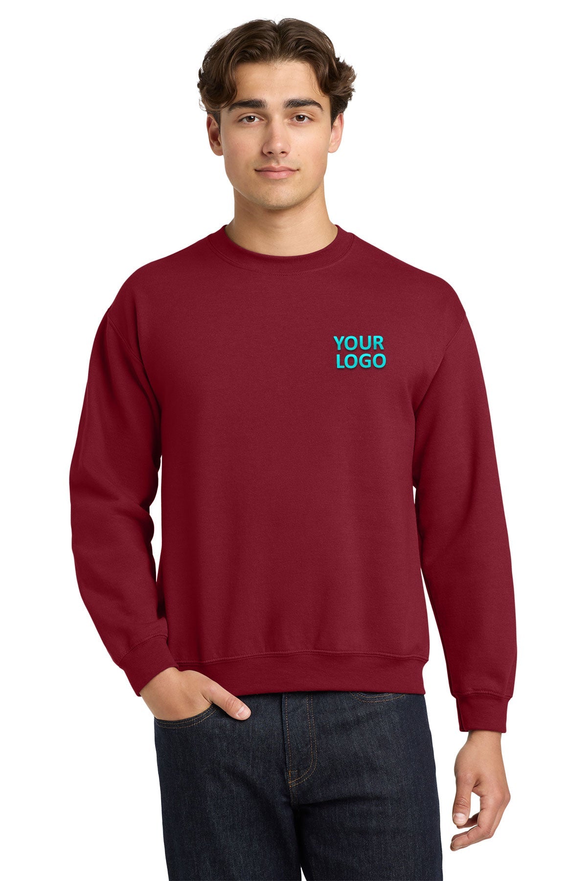 Gildan Cardinal Red 18000 custom dri fit sweatshirts