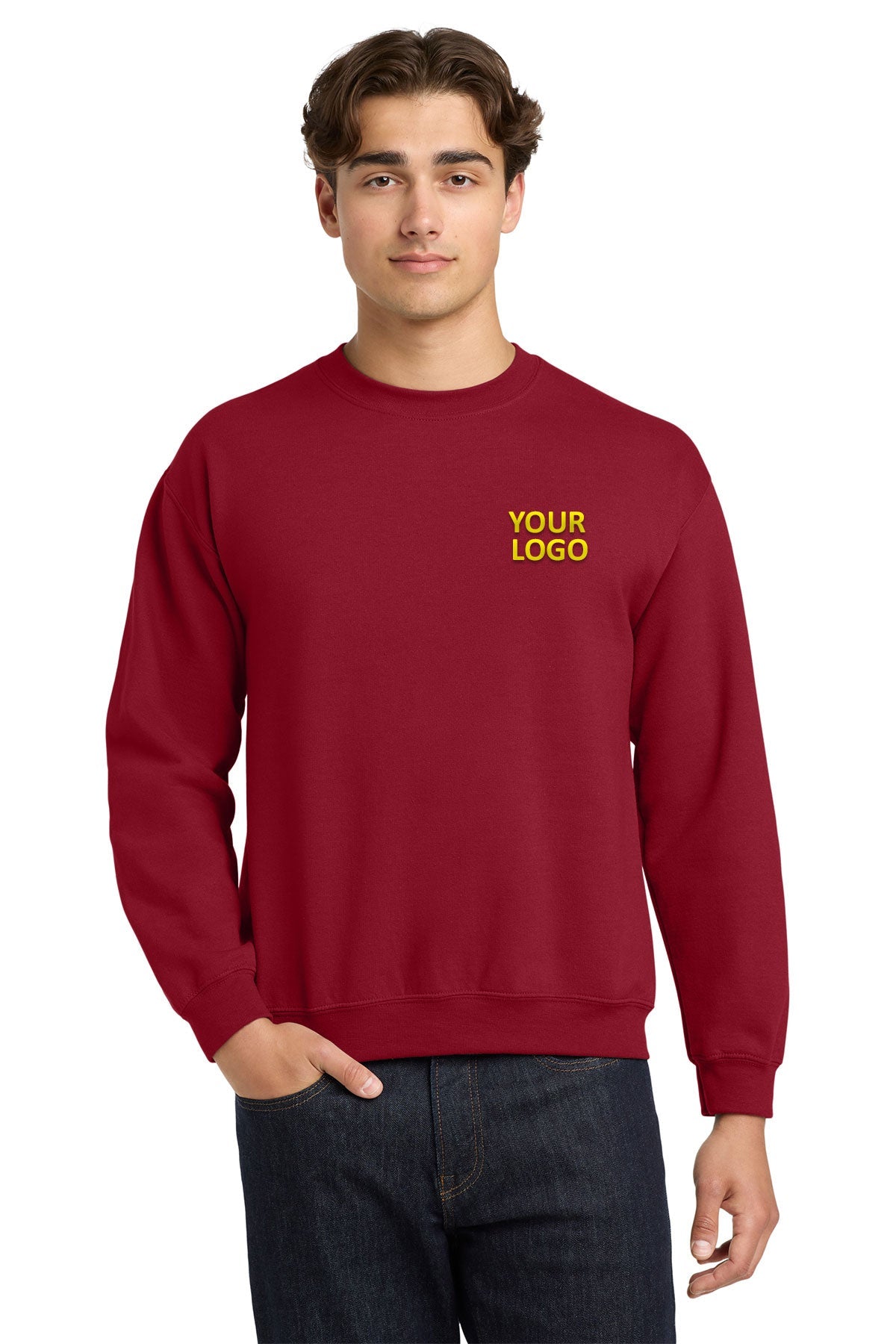 Gildan Heavy Blend Crewneck Sweatshirt Cherry Red