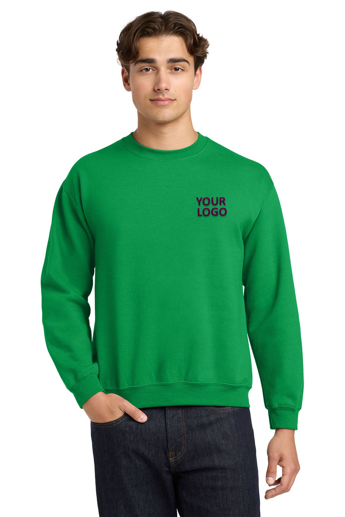 Gildan Irish Green 18000 custom dri fit sweatshirts