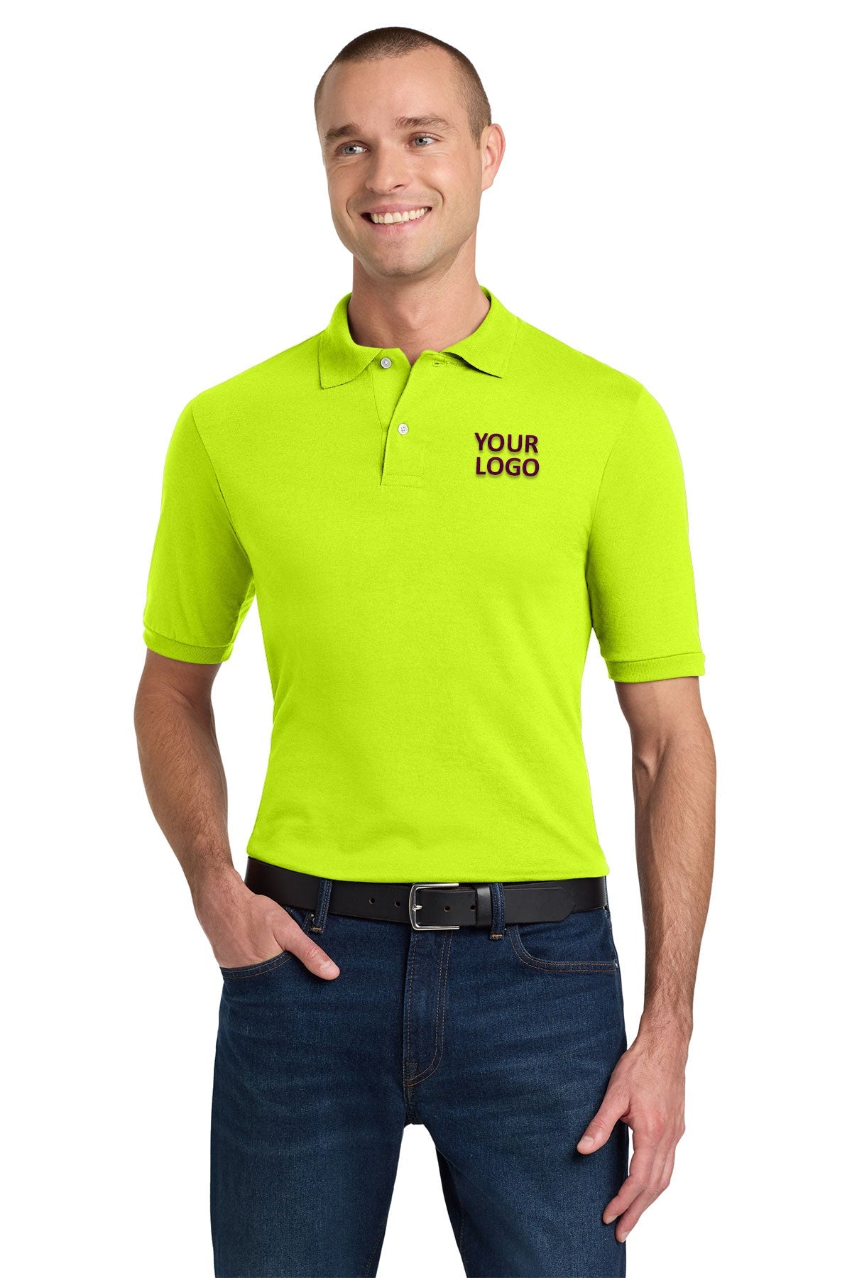 jerzees_437_safety green_company_logo_polos
