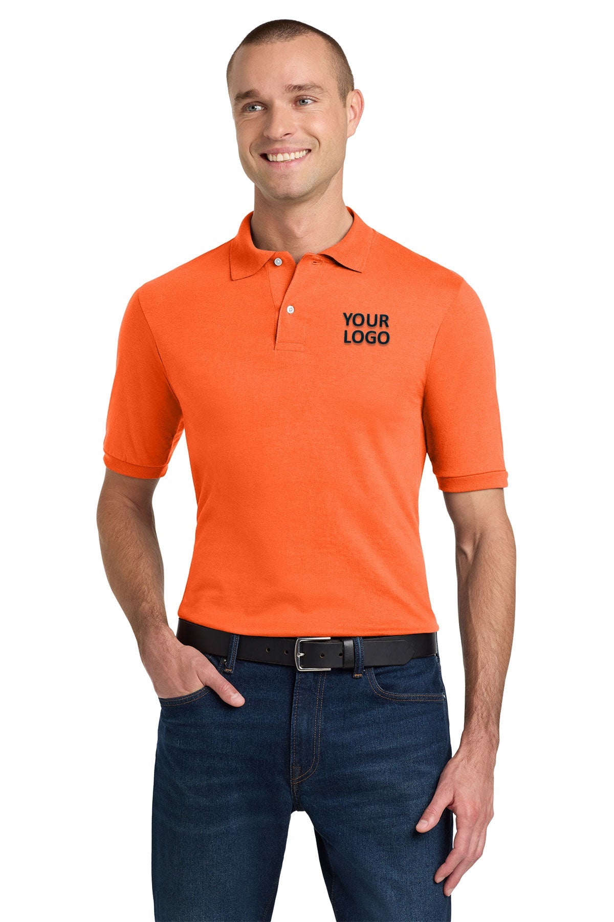 jerzees_437_safety orange_company_logo_polos