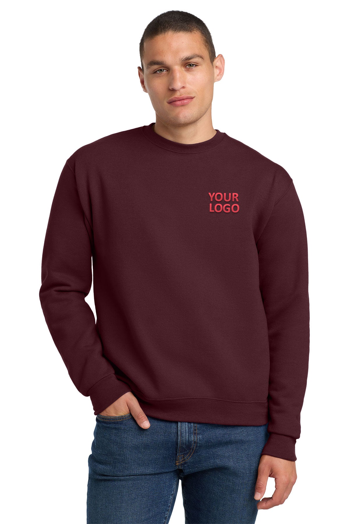 Jerzees Maroon 4662M custom embroidered sweatshirts