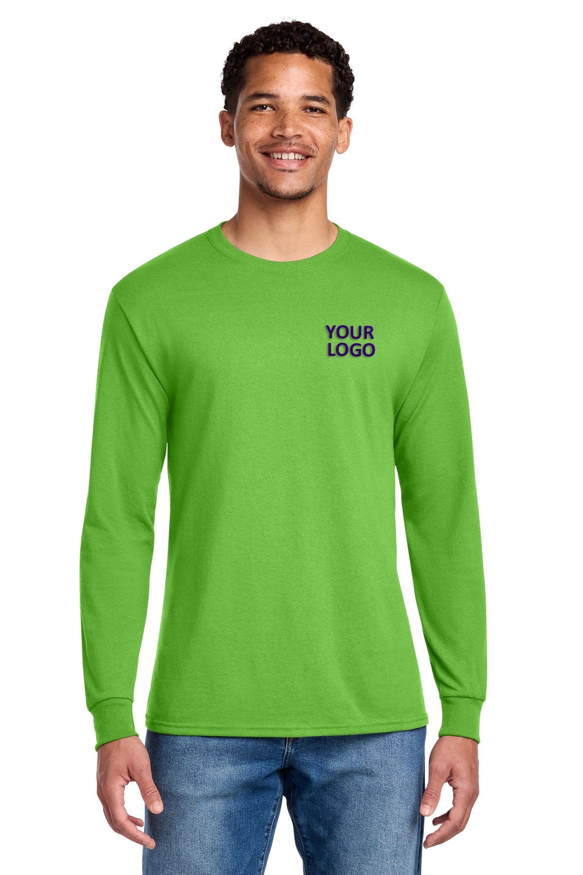 jerzees dri-power 50/50 cotton/poly long sleeve t-shirt 29ls kiwi