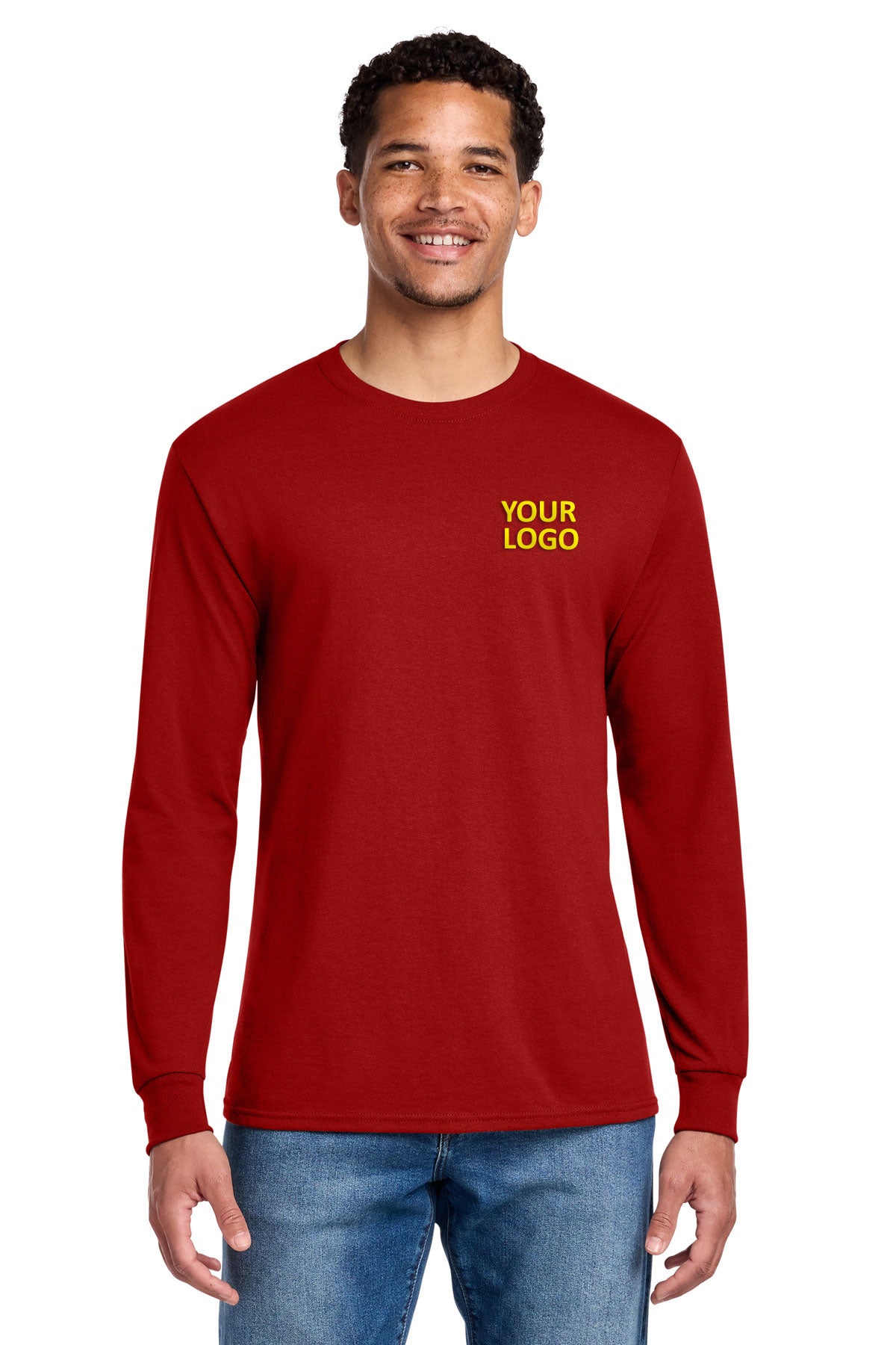 jerzees dri-power 50/50 cotton/poly long sleeve t-shirt 29ls true red