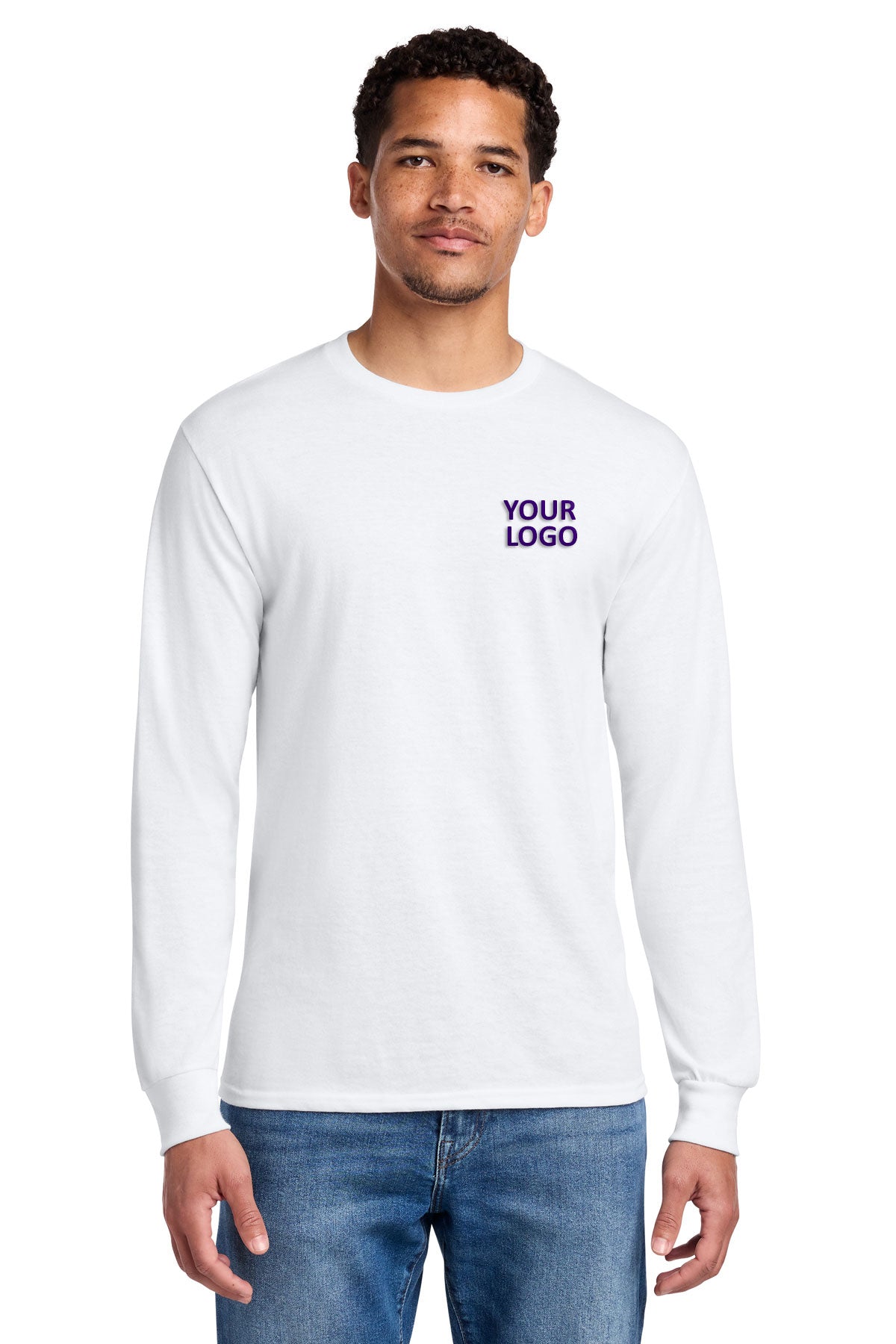 Jerzees Dri-Power 50/50 Cotton/Poly Long Sleeve T-Shirt 29LS White