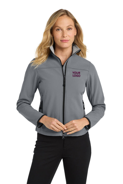 Port Authority Glacier Soft Shell Custom Jackets, Smoke Grey/ Chrome