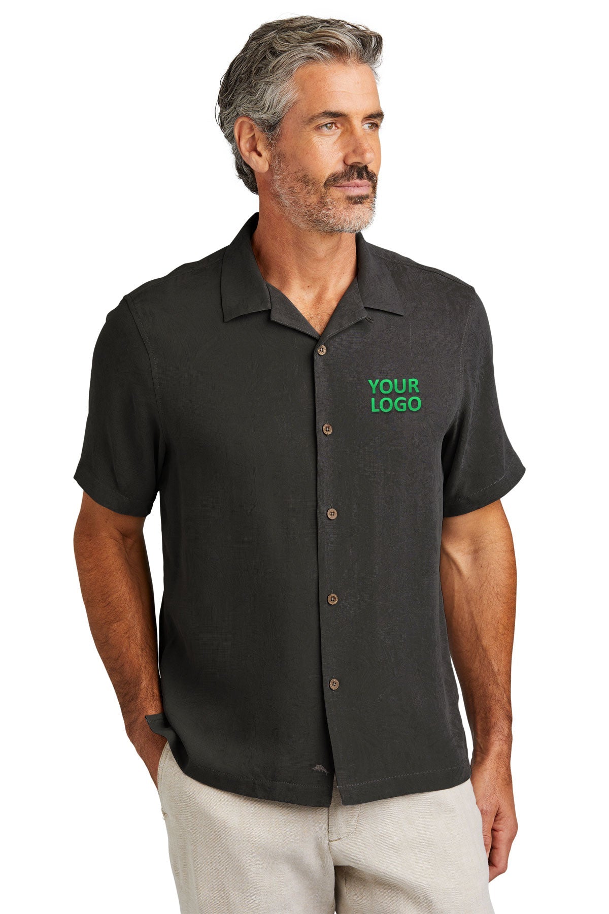 Tommy Bahama Black ST325384TB custom work shirts
