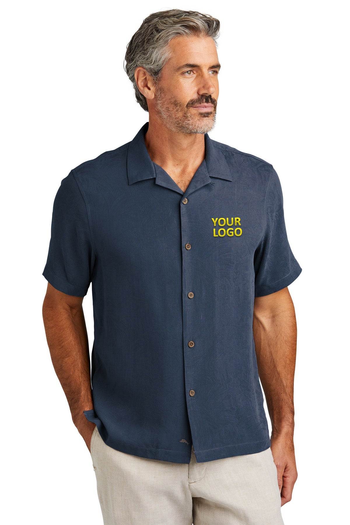 Tommy Bahama Navy ST325384TB custom logo shirts