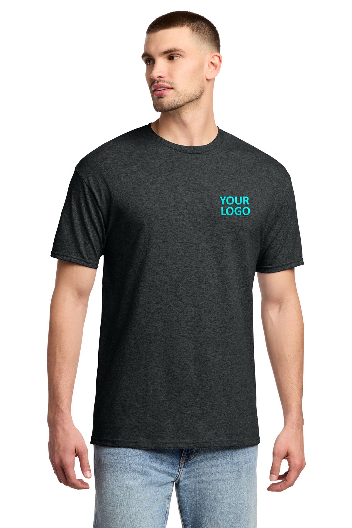 jerzees dri-power active 50/50 cotton/poly t-shirt 29m black heather
