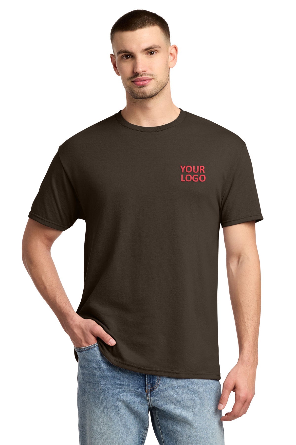jerzees dri-power active 50/50 cotton/poly t-shirt 29m chocolate