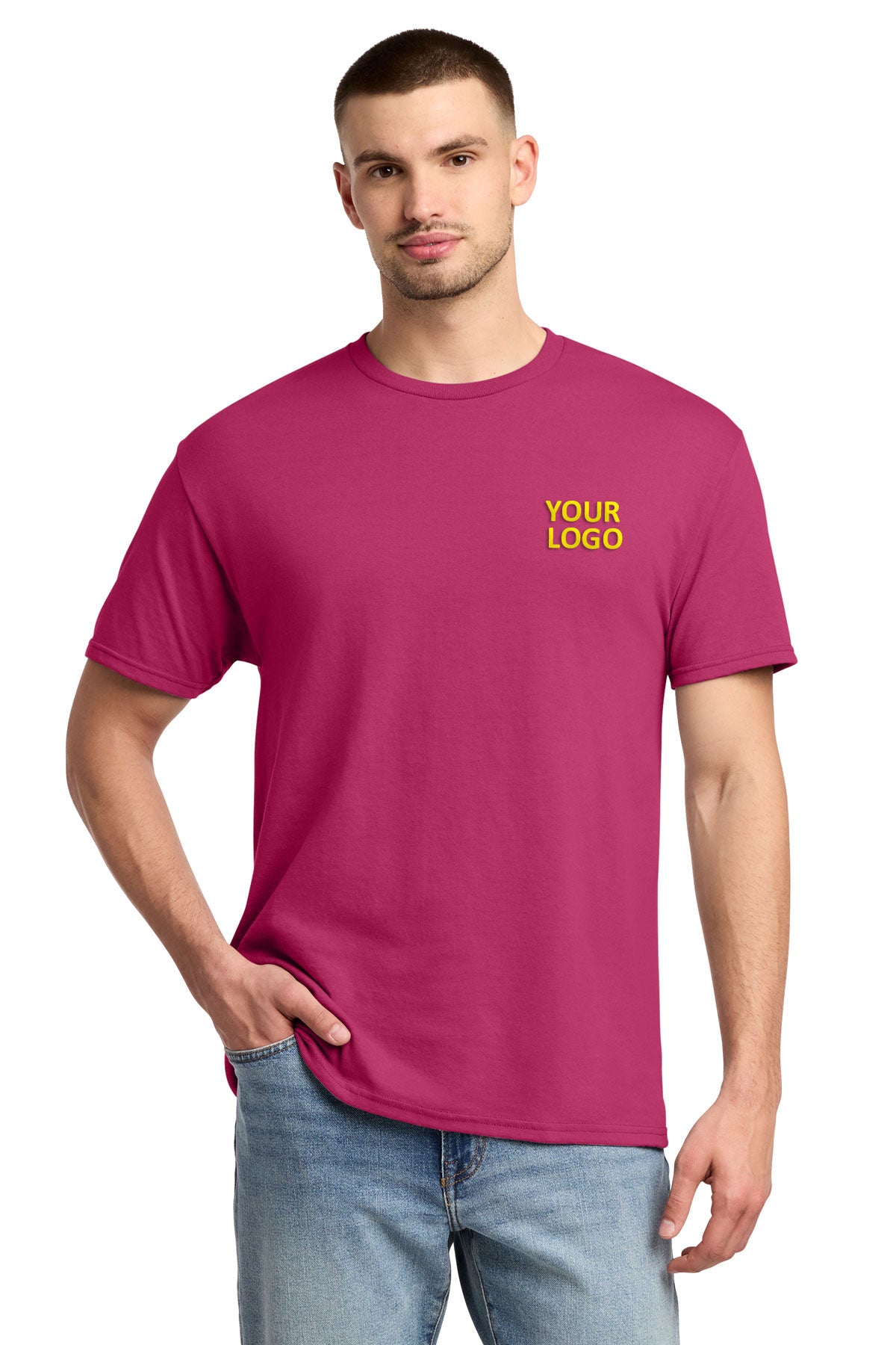 jerzees dri-power active 50/50 cotton/poly t-shirt 29m cyber pink