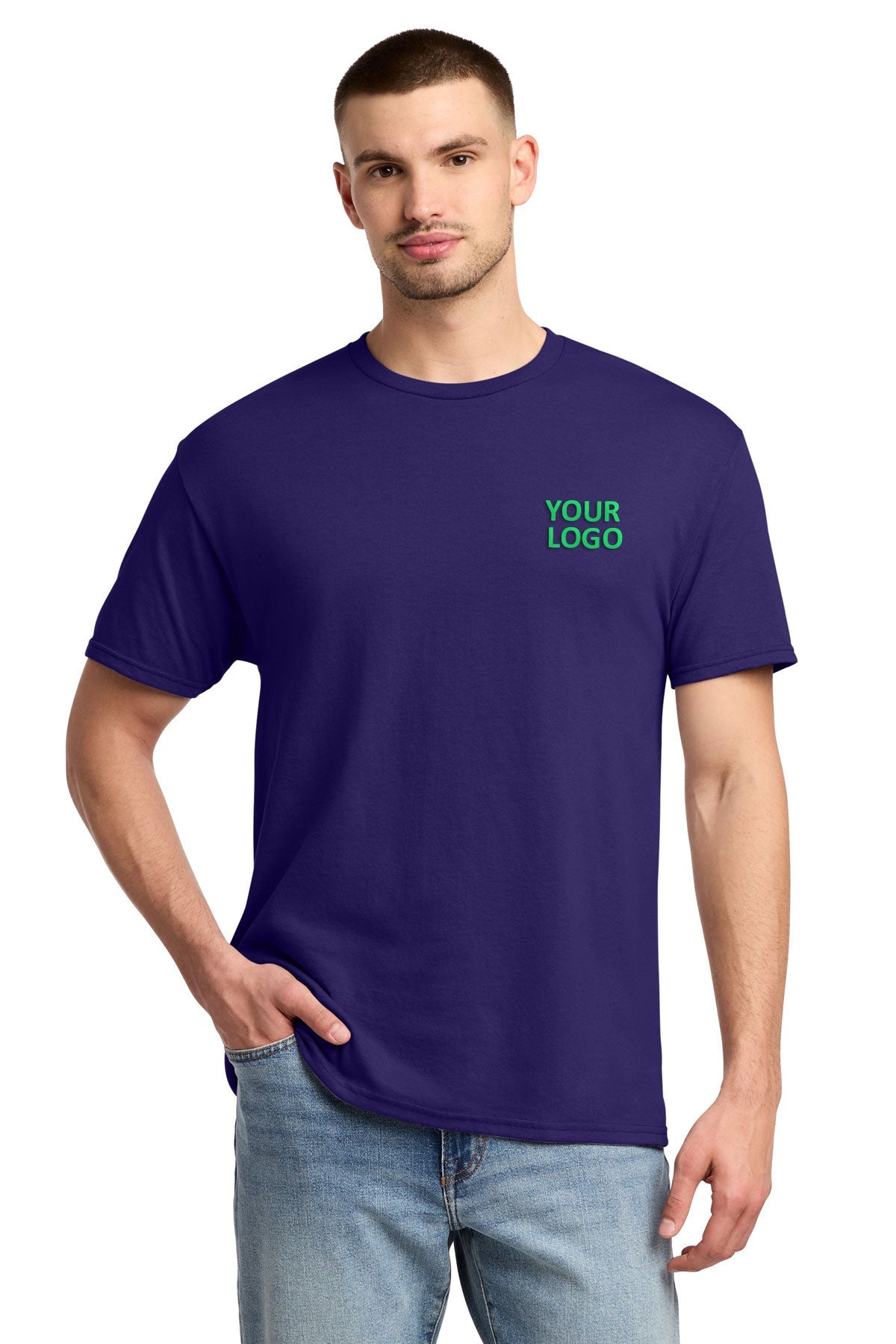 jerzees dri-power active 50/50 cotton/poly t-shirt 29m deep purple